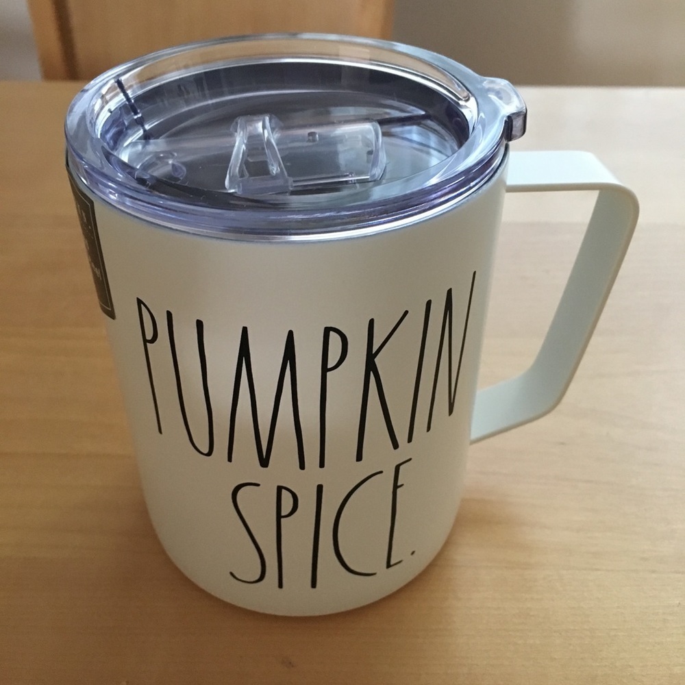 Rae Dunn Pumpkin Spice White Travel Mug NWT